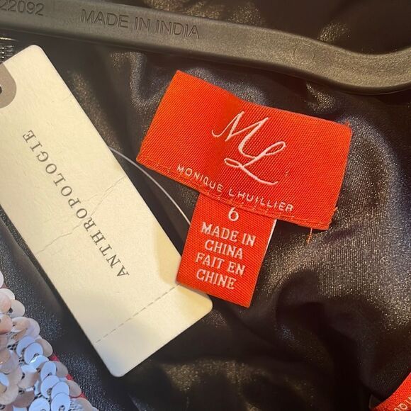 ML Monique Lhuillier Aviva Sequin Dress Watercolor 6 - Picture 6 of 8